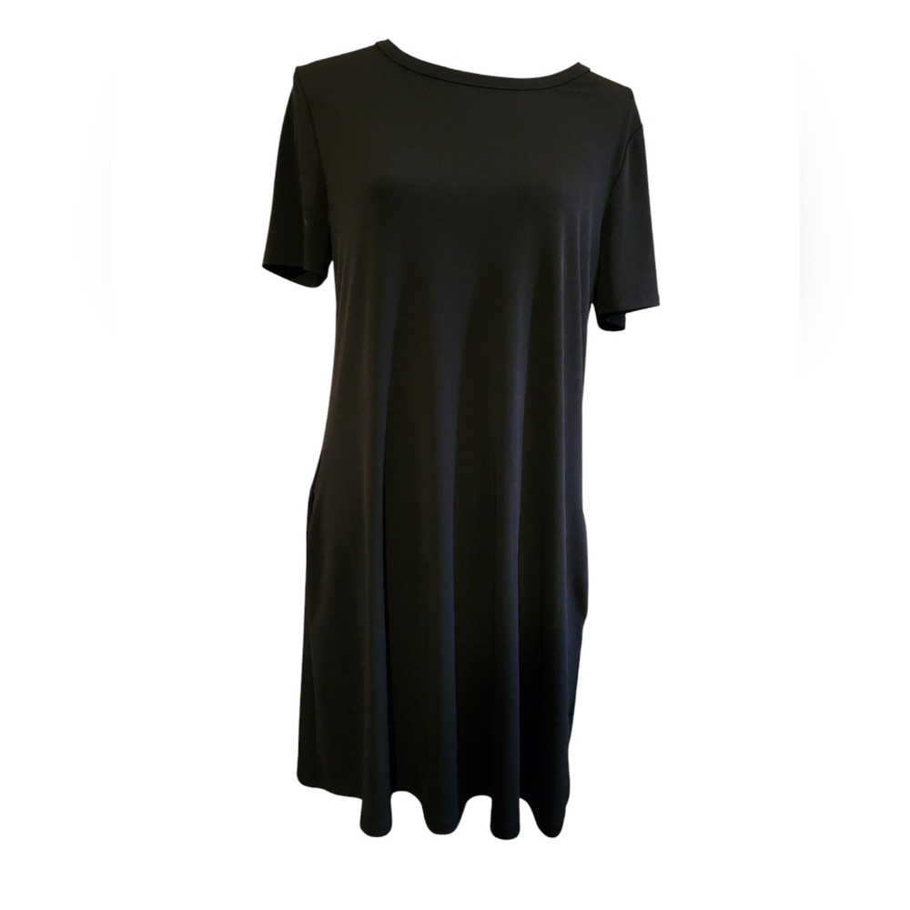 Kenneth Cole New York Classic Black T-Shirt Dress Size Large